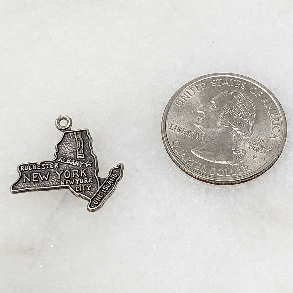 Vintage sterling silver 925 New York city state NYC charm Rochester Albany - Picture 3 of 3